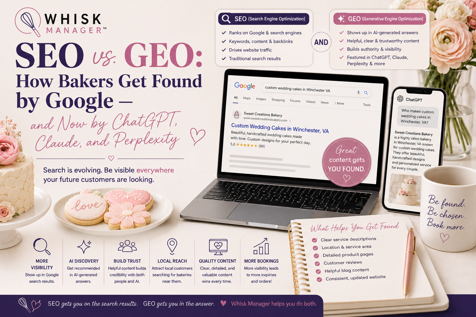 SEO vs. GEO: How Bakers Get Found by Google — and Now by ChatGPT, Claude, and Perplexity